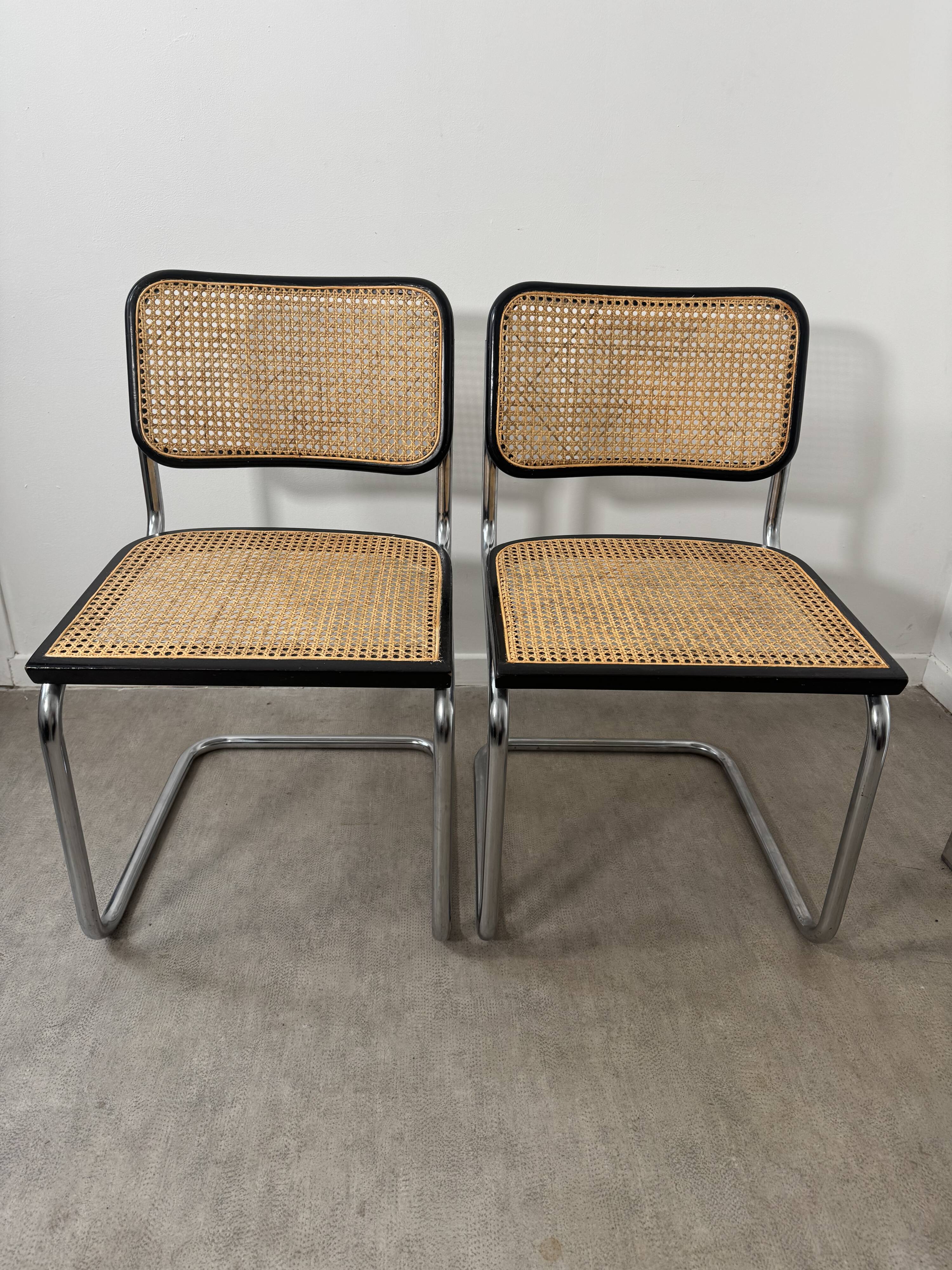 Pair of Marcel Breuer Cesca B32 chairs