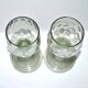 Roemer old rhine wine glass in light green white enamelled blown glass