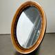 Antique Oval wooden frame with intarsia inlay 15.5 cm x 10 cm