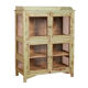 Old Burmese teak dresser original pistachio green patina