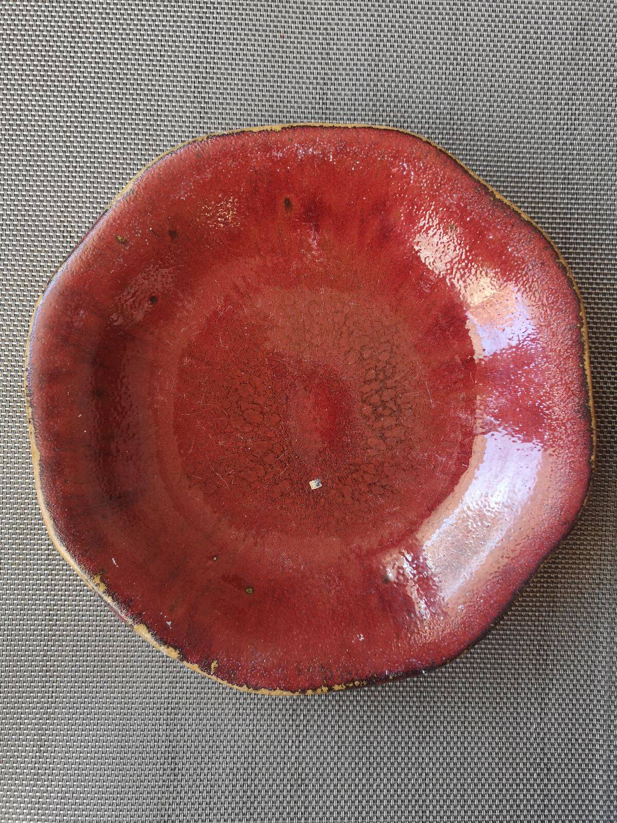 Enamelled terracotta pocket tray - Late 19th century