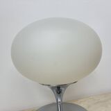 Lampe Space Age en verre opalin, acier chromé et fonte par Kaiser Leuchten,