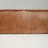 Cinna sofa. Circa 1970. Foam and "caramel" leather. 3 seats.