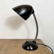 Lampe de table vintage en bakélite marron à col de cygne, années 1950
