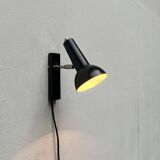 Mid-century German black minimalist wall lamp by Hustadt, 1960s.
