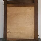 Old trumeau fireplace columns beveled mercury mirror raw solid wood rectangular molded beveled moldings