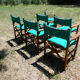 Lot of 6 foldable chairs in solid teak Roland Vlaemynck