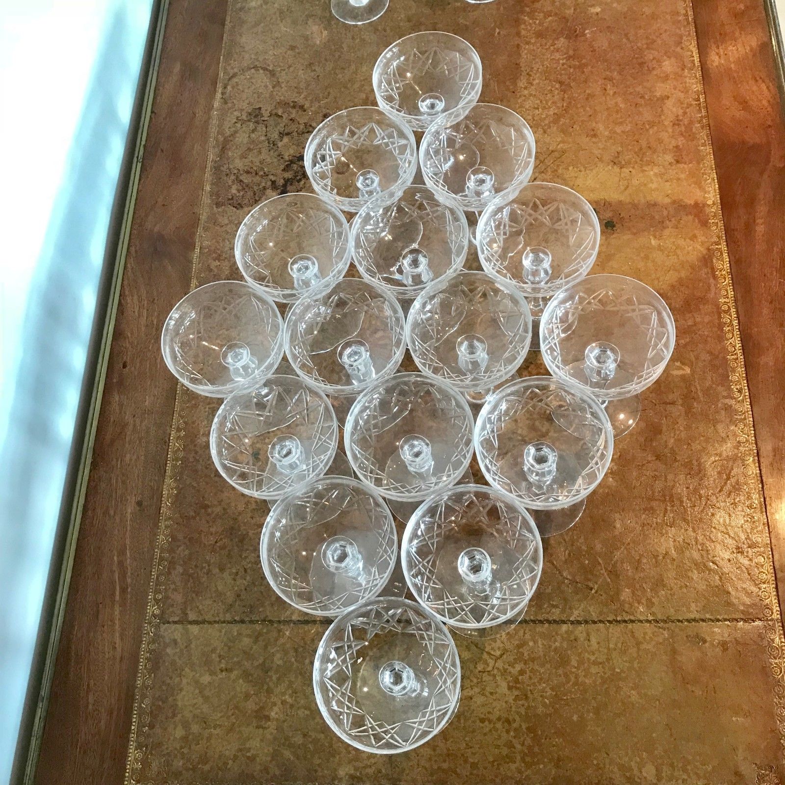 Service of 62 pieces cut crystal glasses