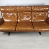 Scandinavian fawn leather sofa