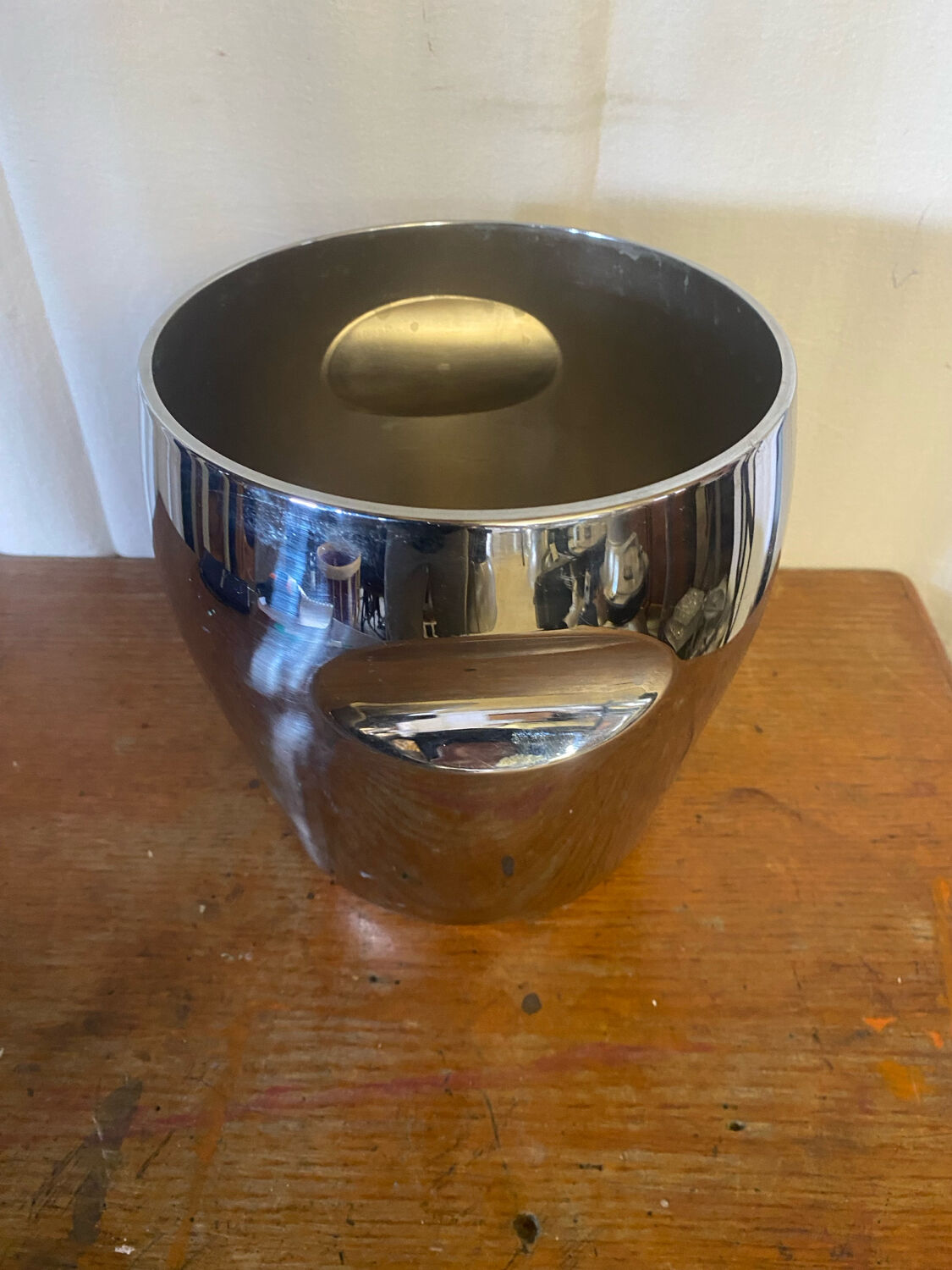 Vintage Alessi Champagne Bucket, Model 872, Polished Stainless Steel, Made in Italy