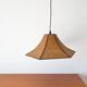 Hexagonal pendant light in brown rattan, 1970