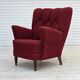 1960s, Danish armchair, original red furniture fabric.