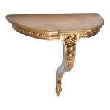 Console d'applique murale en bois sculpté à patine doré
