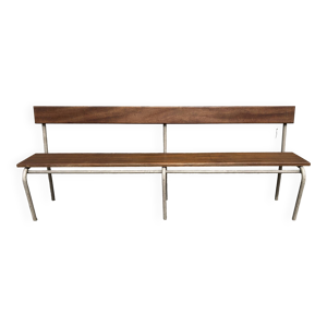 banc d'internat en métal - bois