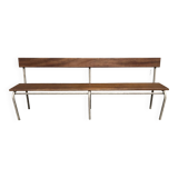 Three tubular and solid wood benches, boarding school, vintage, 1950s