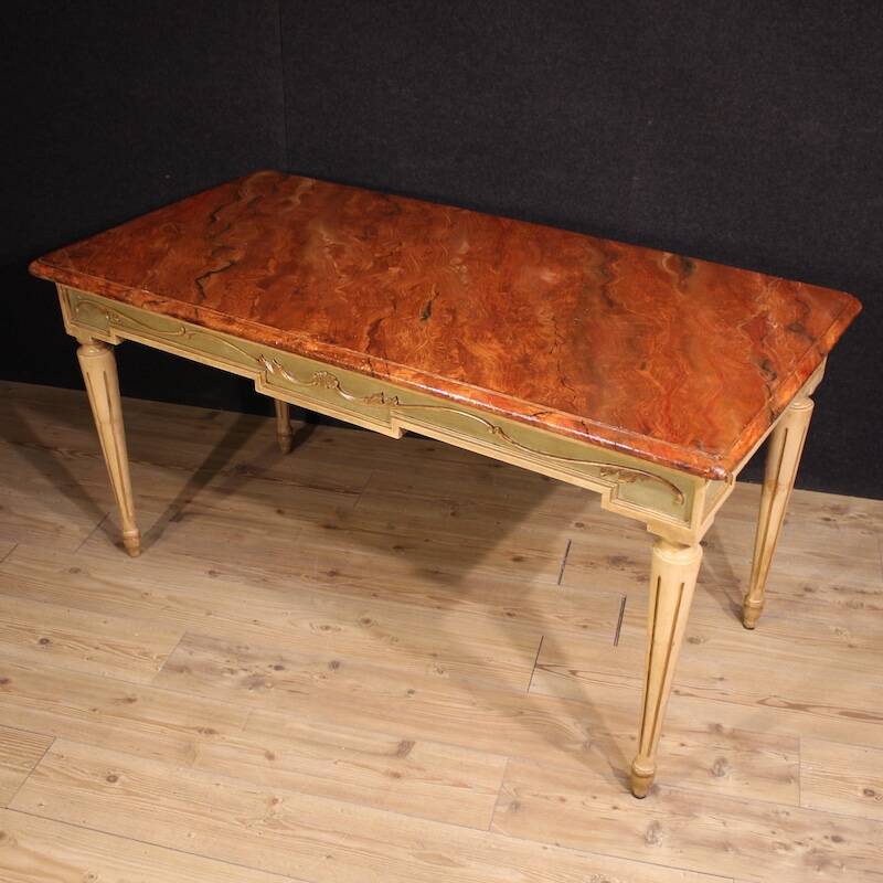 Table laquée et peinte de style Louis XVI du 20e siècle