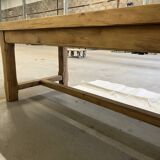 Light solid oak farmhouse table