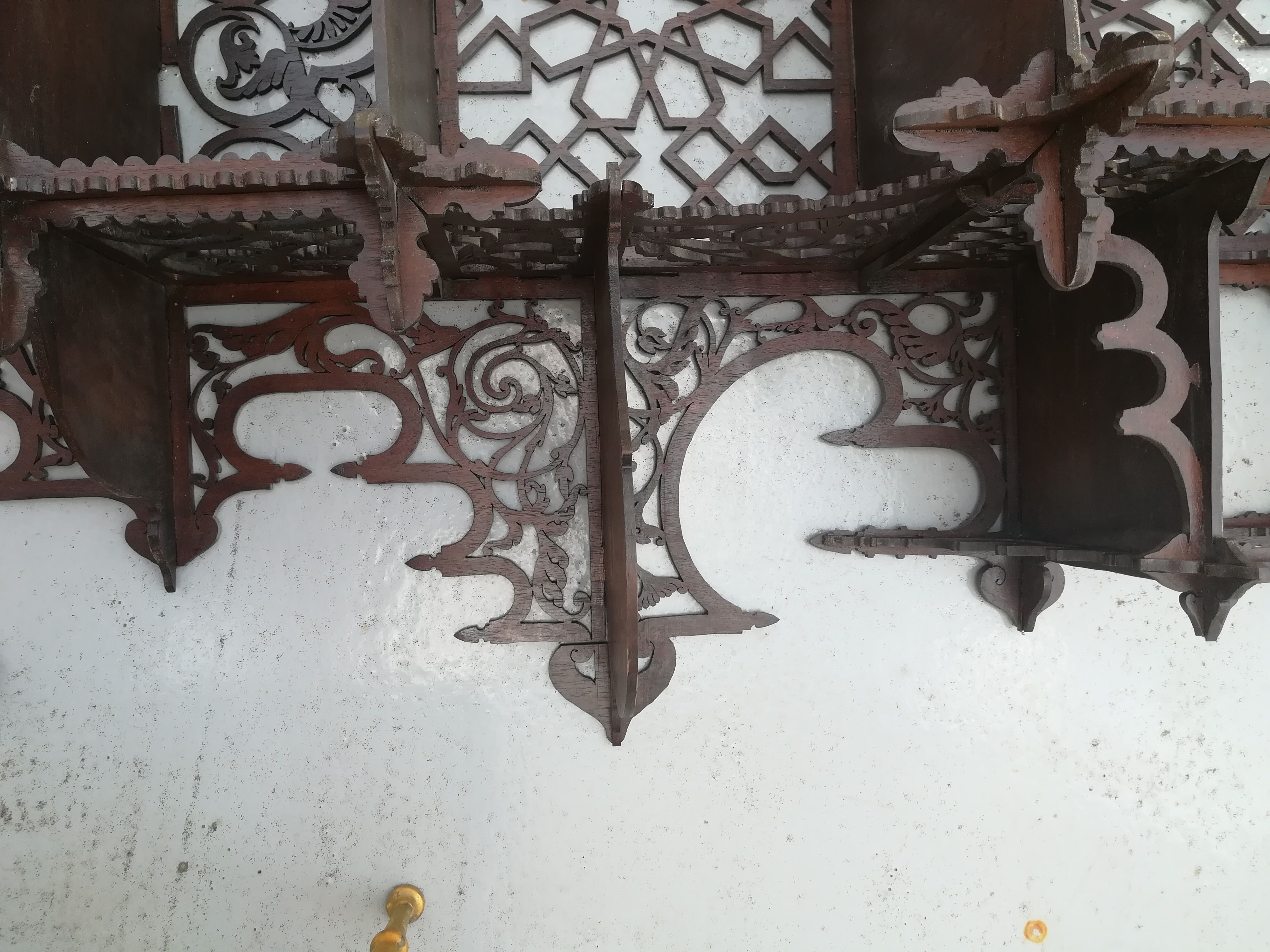 Oriental wooden shelf