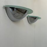 Pair of vintage wall lights, chrome and altuglass, Sweden 1970