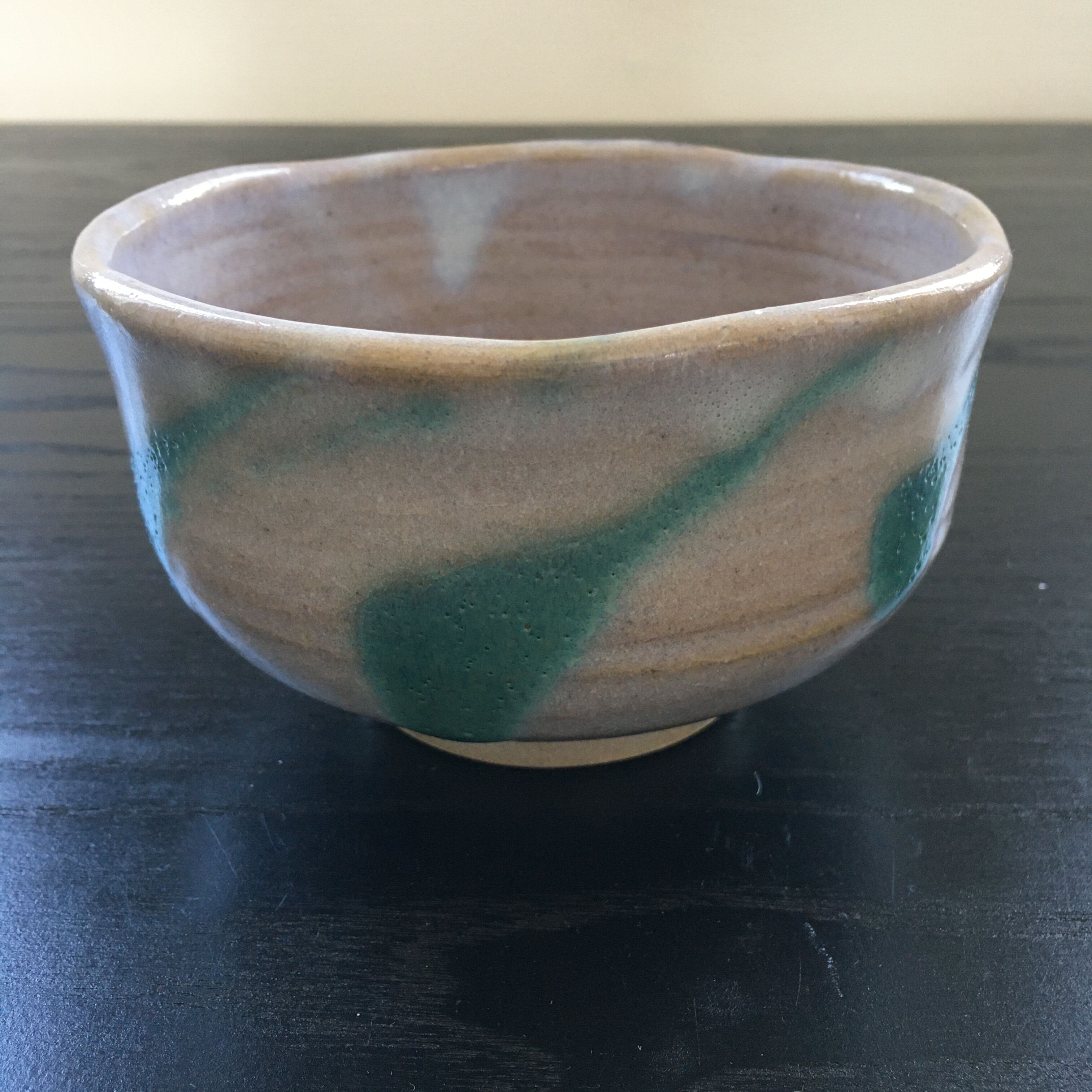 Turquoise decorated salad bowl