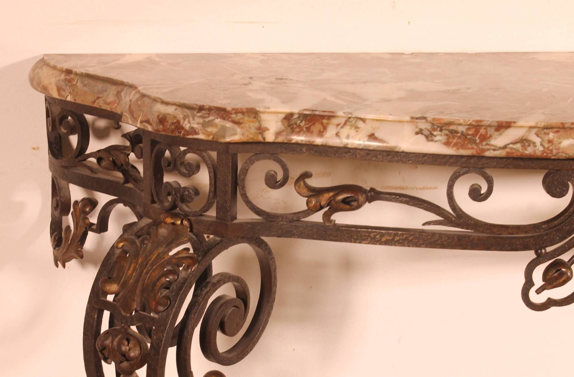 console in wrought iron in Louis XV style - 19th century