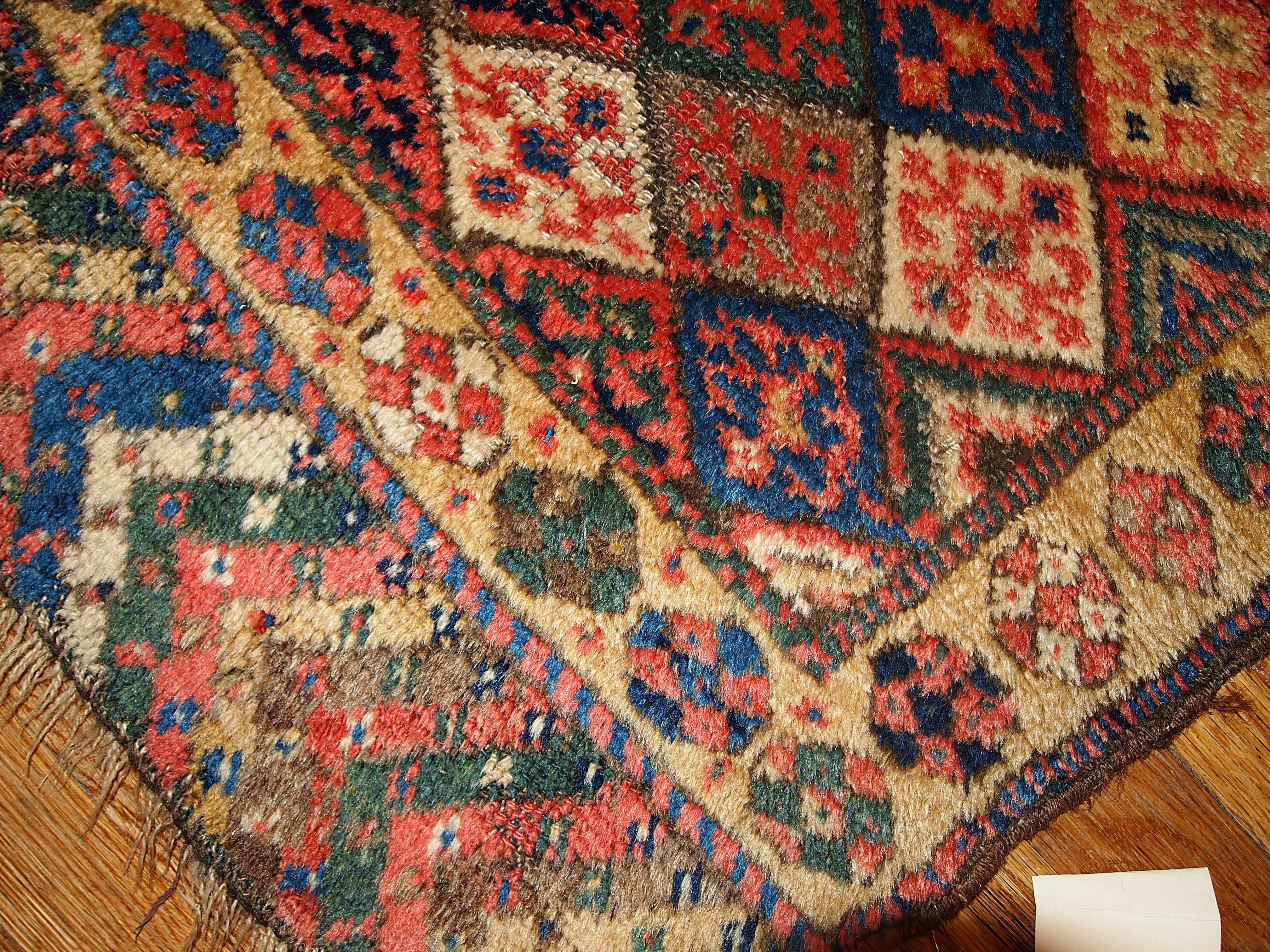 61cm x 61cm Kyrdish Persian carpet 1880 s