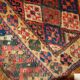 Tapis Persan Kyrdish  61cm x 61cm 1880s