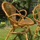 Paire de fauteuils rotin corbeille vintage