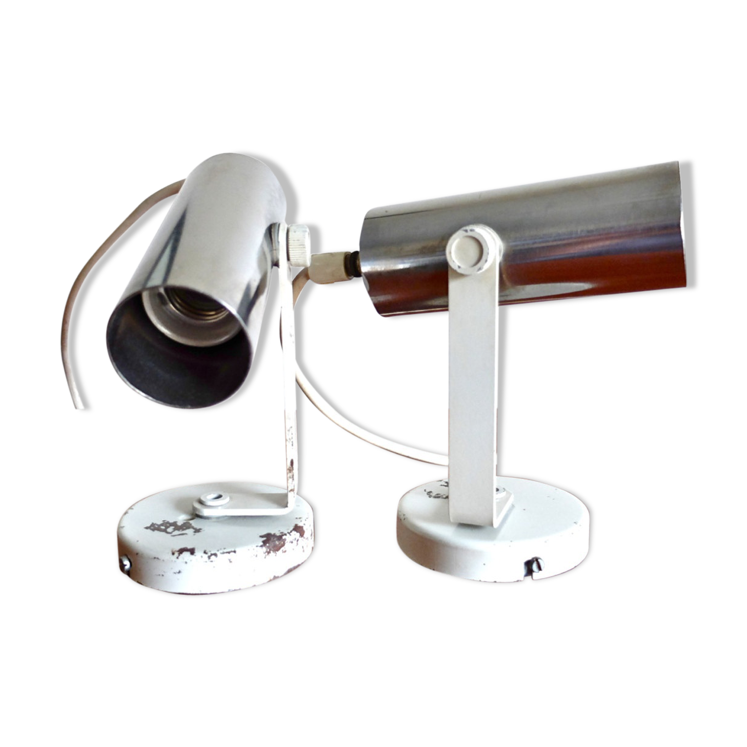 Pairs of chrome wall lamp 70 years