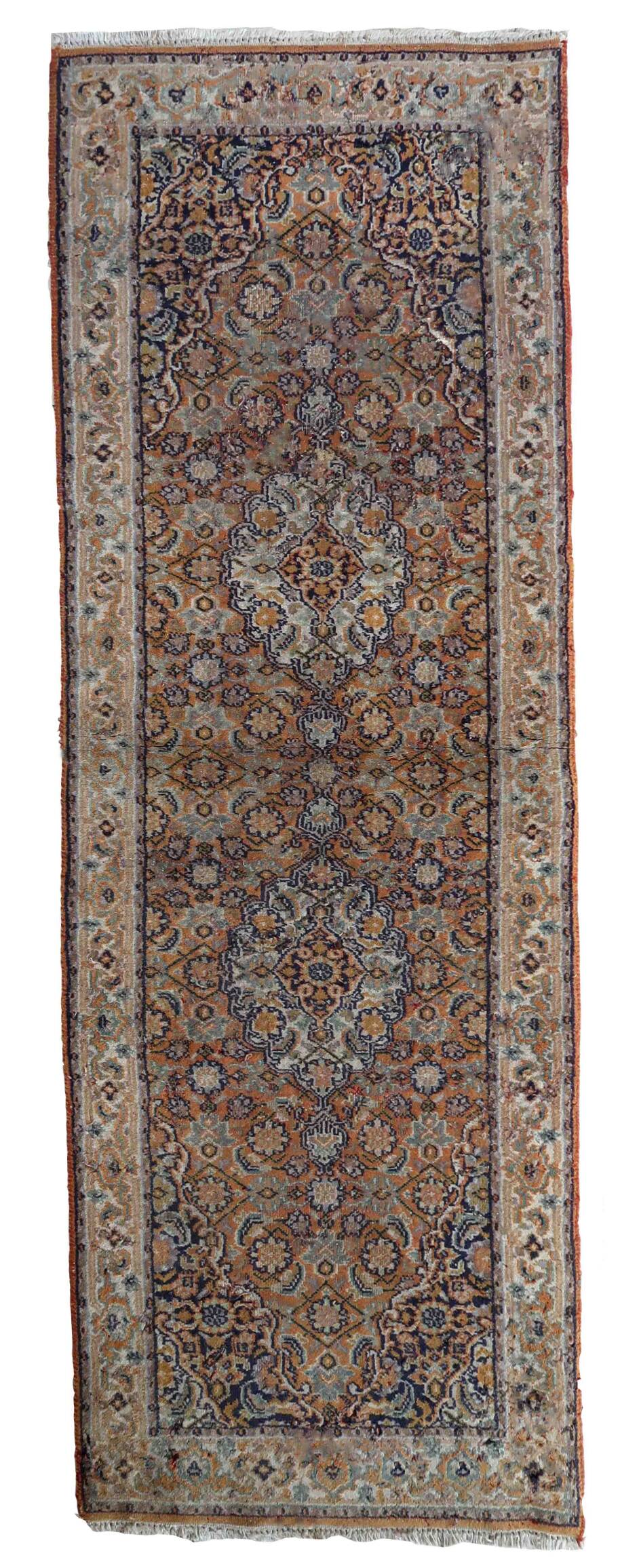 Tapis Vintage Indo-Tabriz en Laine (60cm x 177cm), Années 1970