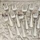 Dessert service 12 forks 1 silver metal shovel net model
