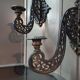 Set of antique neo-Gothic cast iron wall sconces
