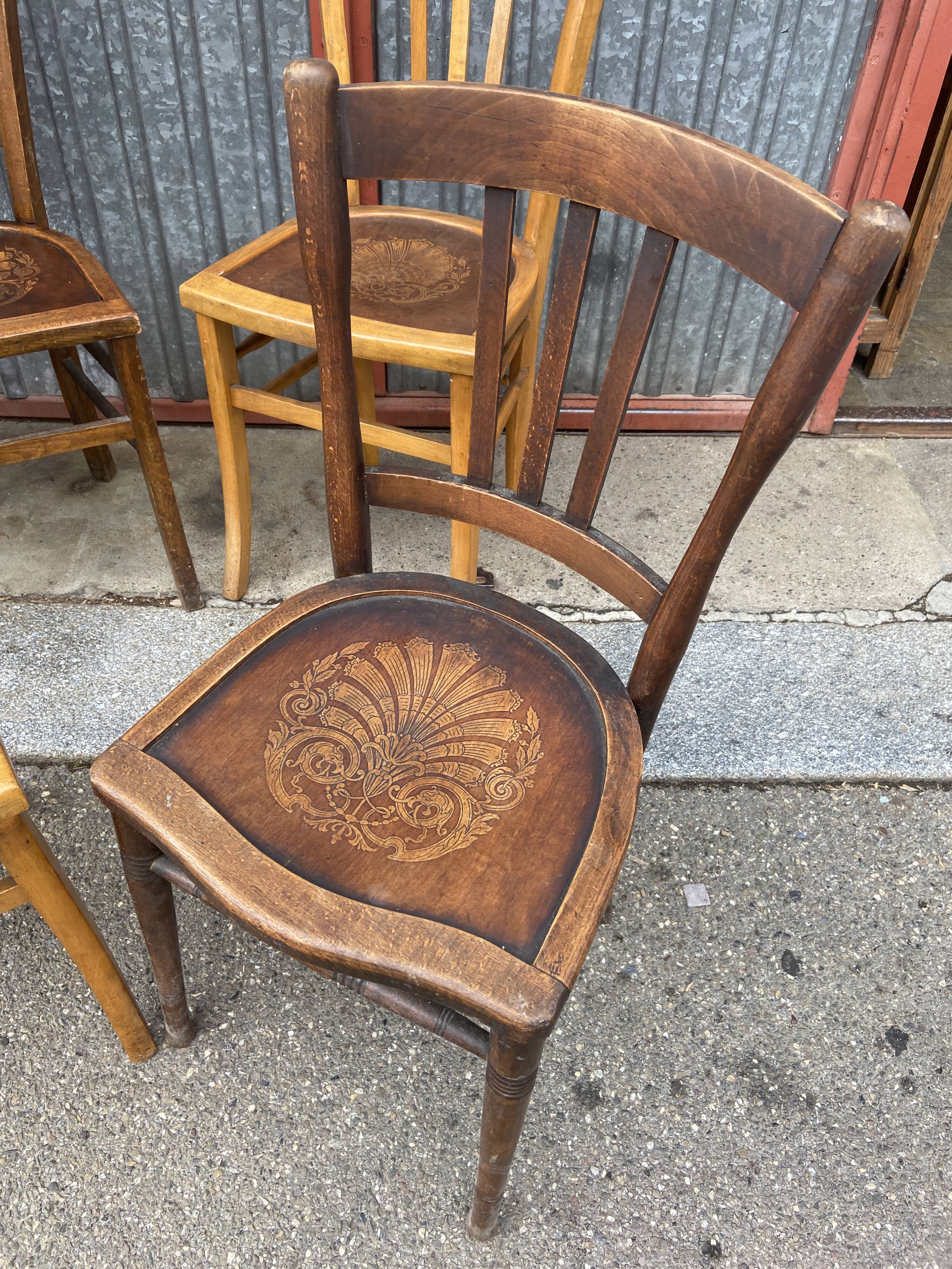 4 vintage mismatched coffee bistro chairs
