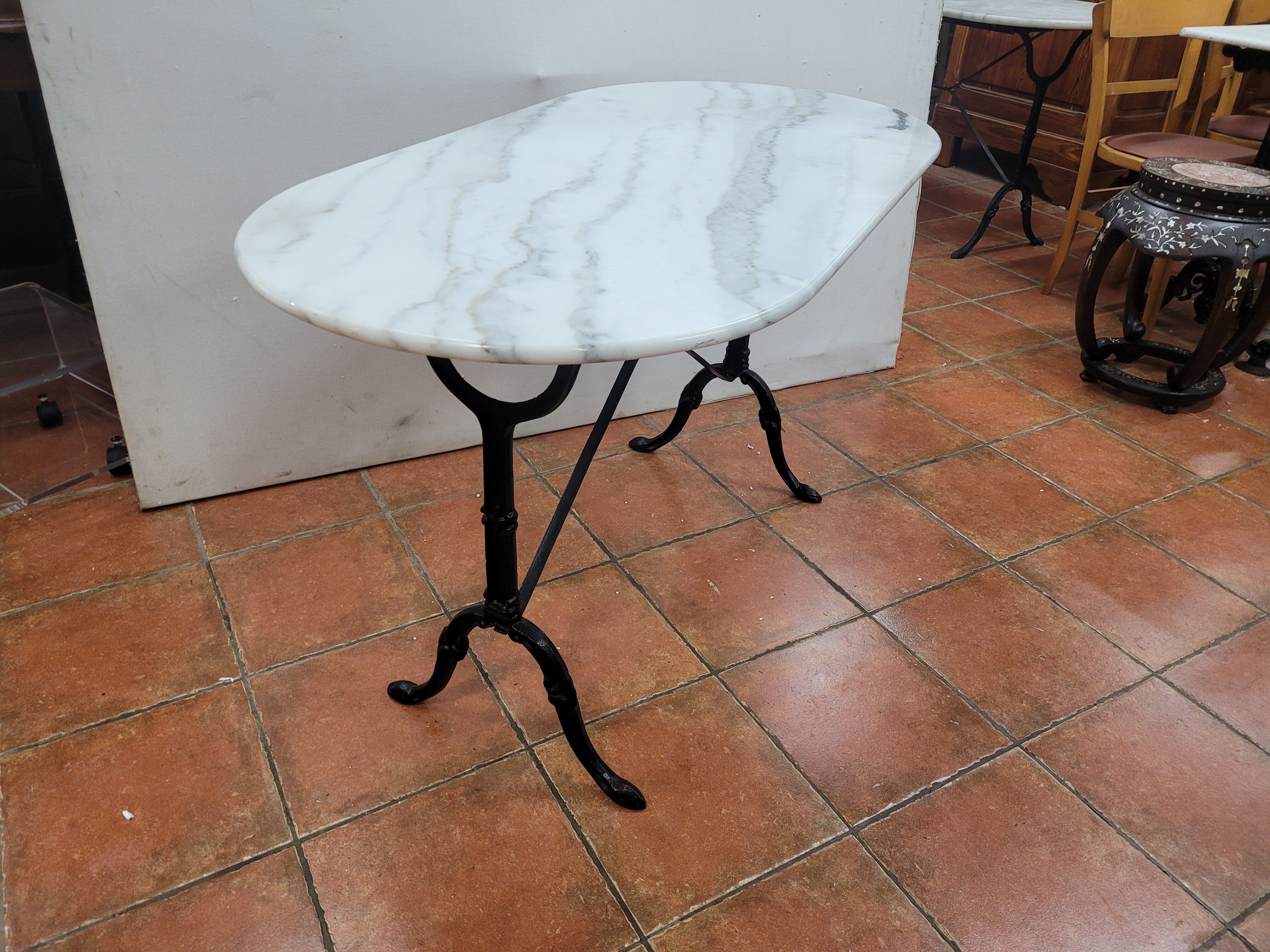 Bistro table with marble top