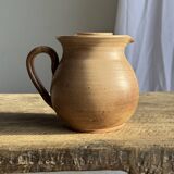 Vintage brutalist stoneware pink wine cooler pitcher H19