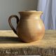 Vintage brutalist stoneware pink wine cooler pitcher H19