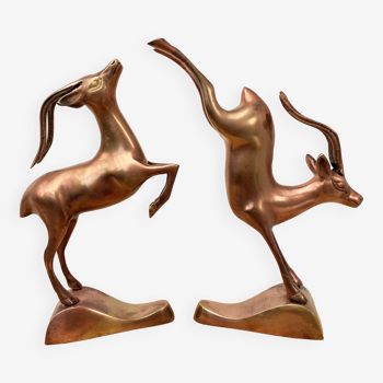 Antilopes du milieu du siècle en cuivre