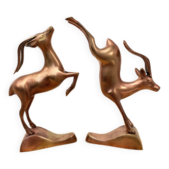 Jumping Copper Mid Century Antelopes