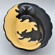 Old dish in enamels from longwy ombre et lumière collection ceramic design