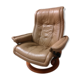 Fauteuil en cuir pivotant du milieu du siècle Norvège