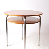 Bauhaus tubular steel cantilever table with underpanel ST 41 by Robert Slezák company