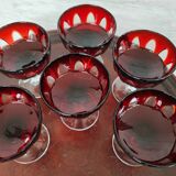 Anciens verres en cristal sur pied coupe à champagne,