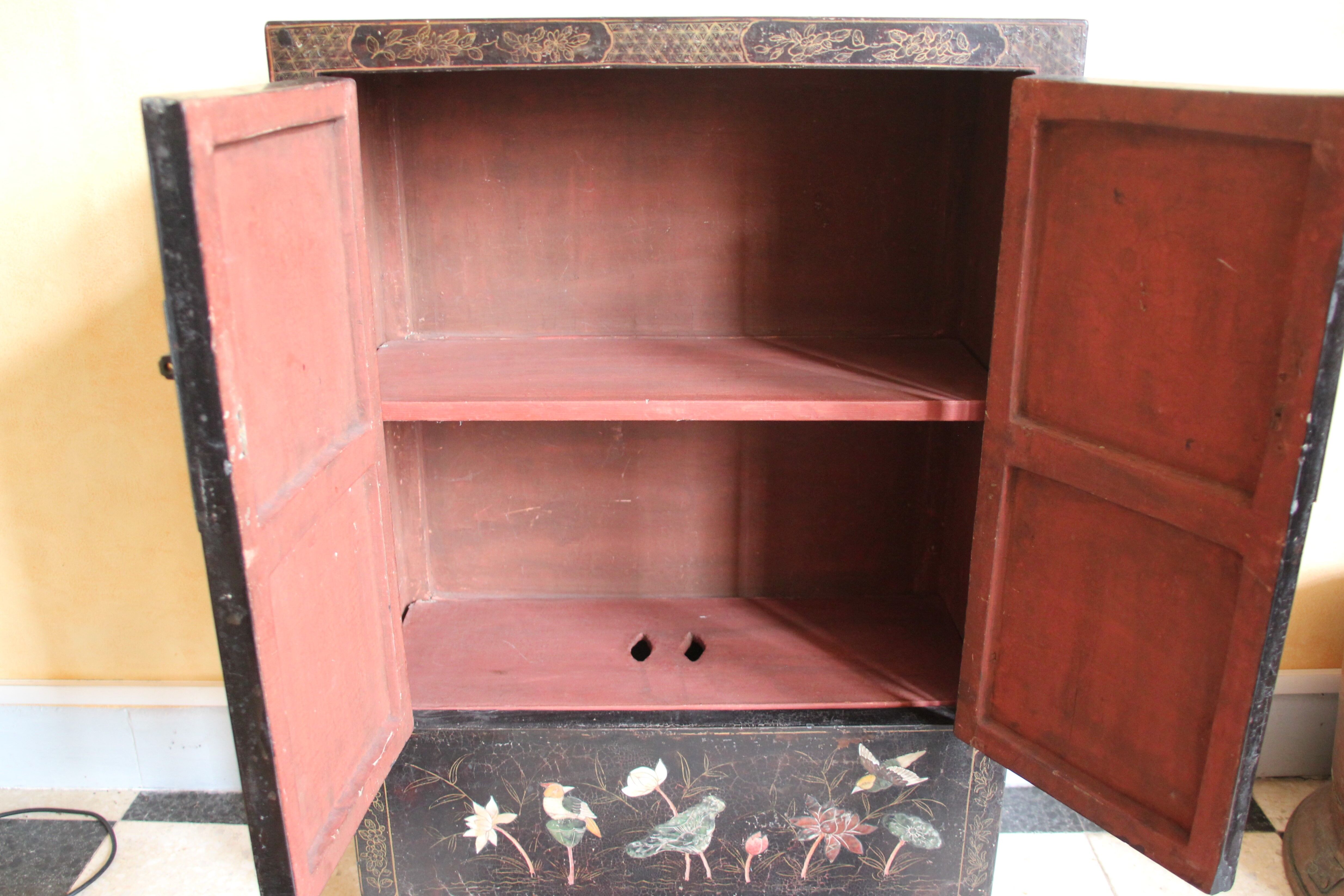 Chinese wardrobe, with mother-of-pearl inlays