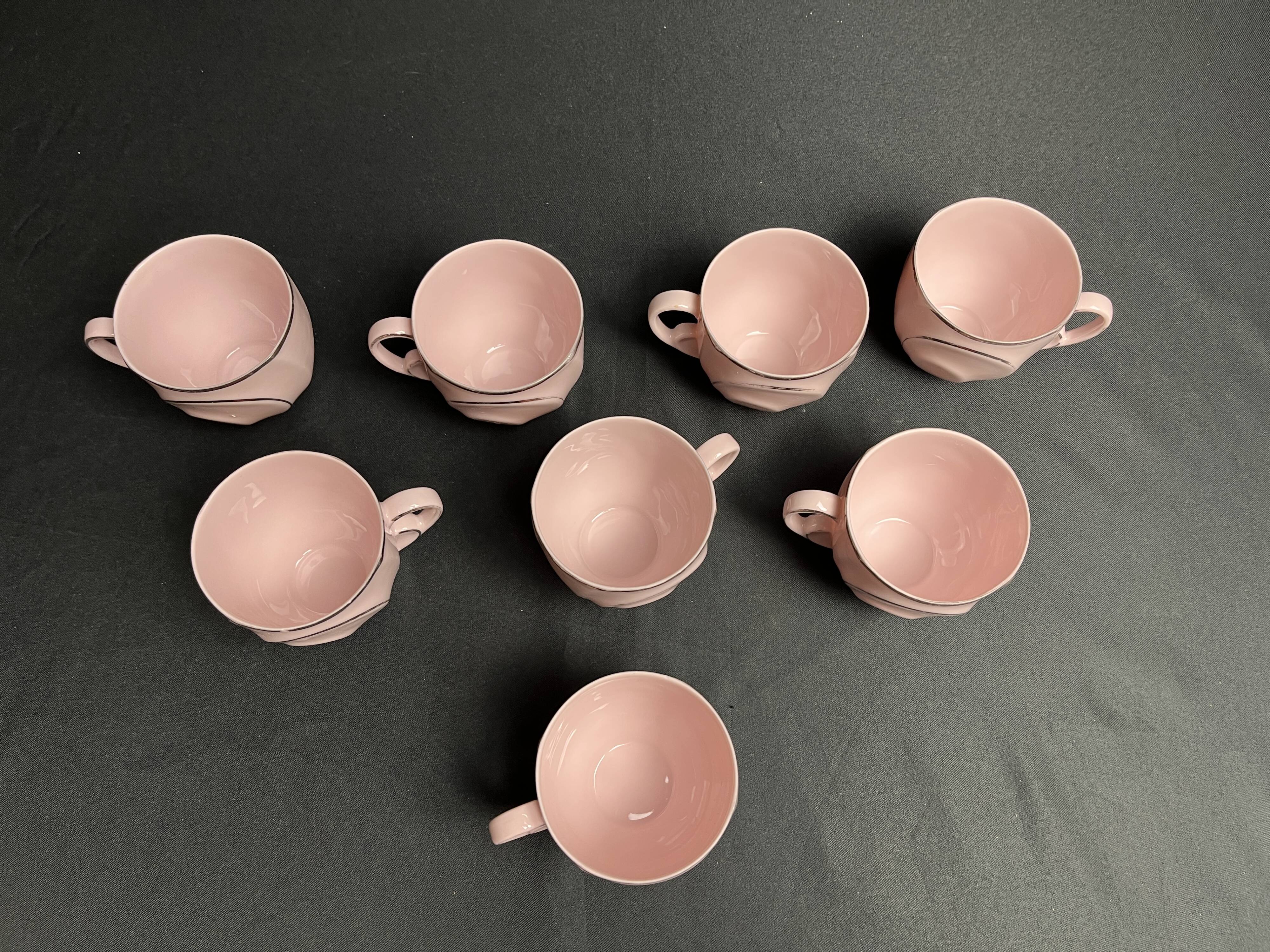 Art Deco, Epiag pink porcelain coffee service circa 1930