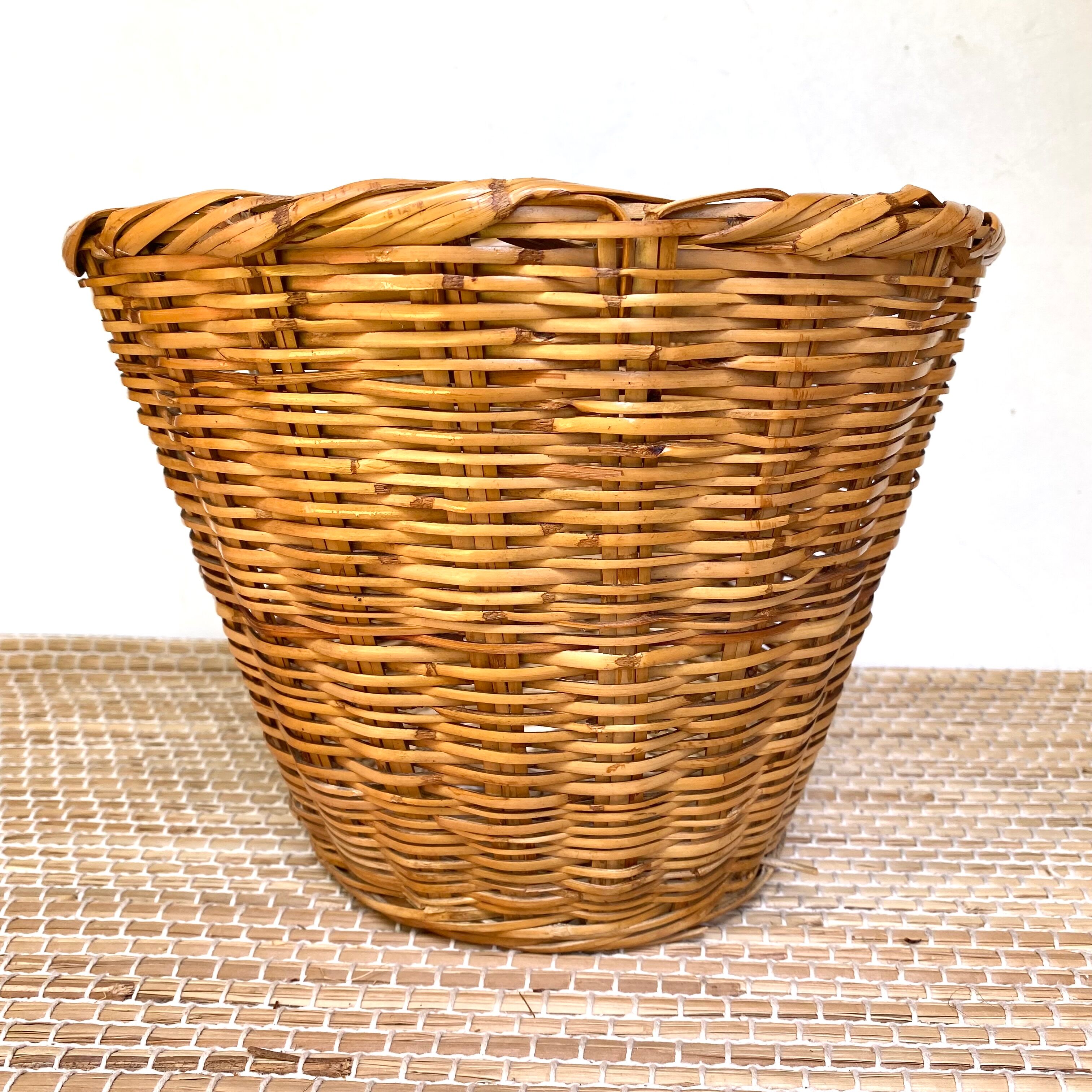 Wicker basket planter