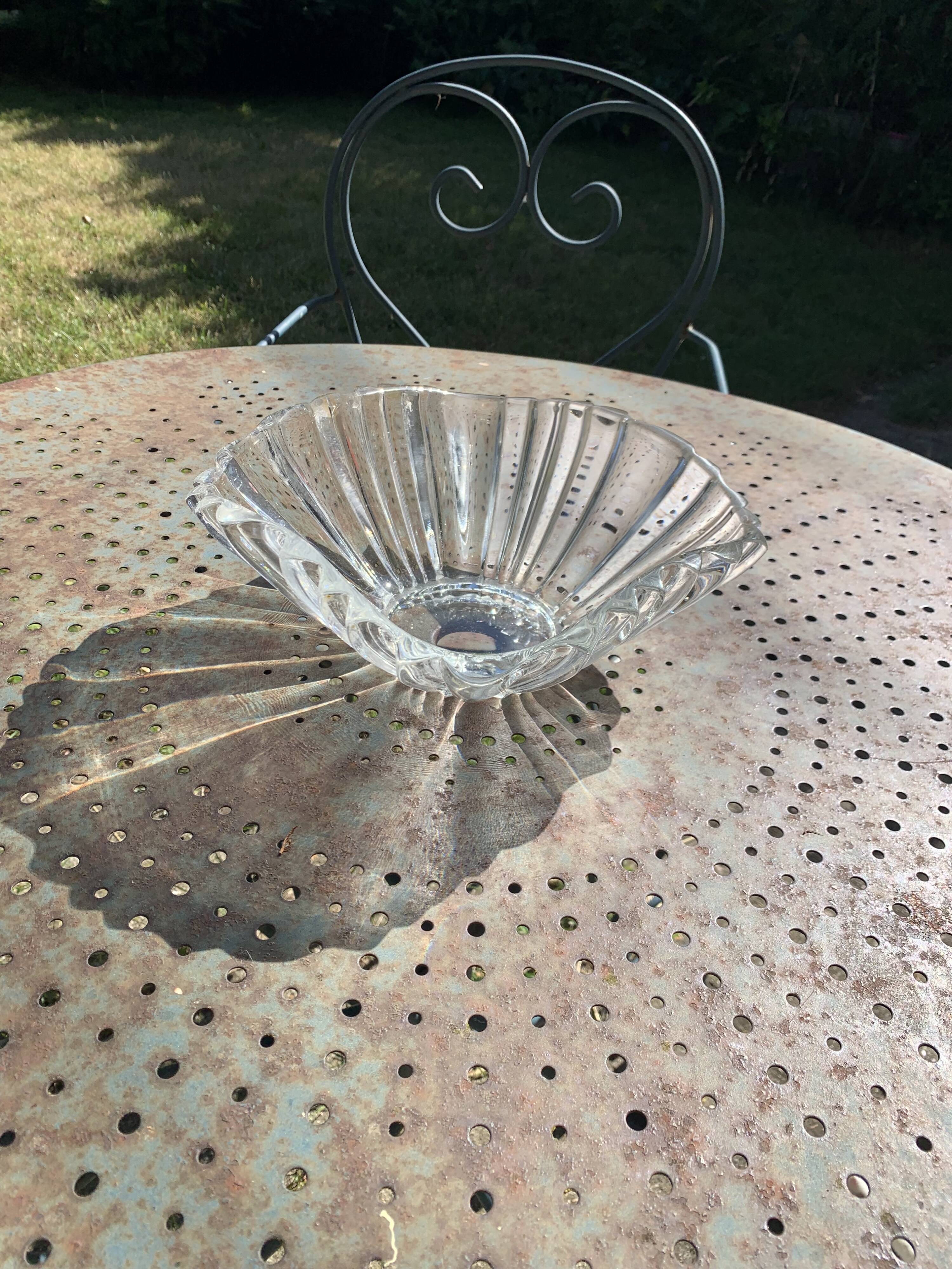 Large crystal bowl, vintage and collector's design salad bowl