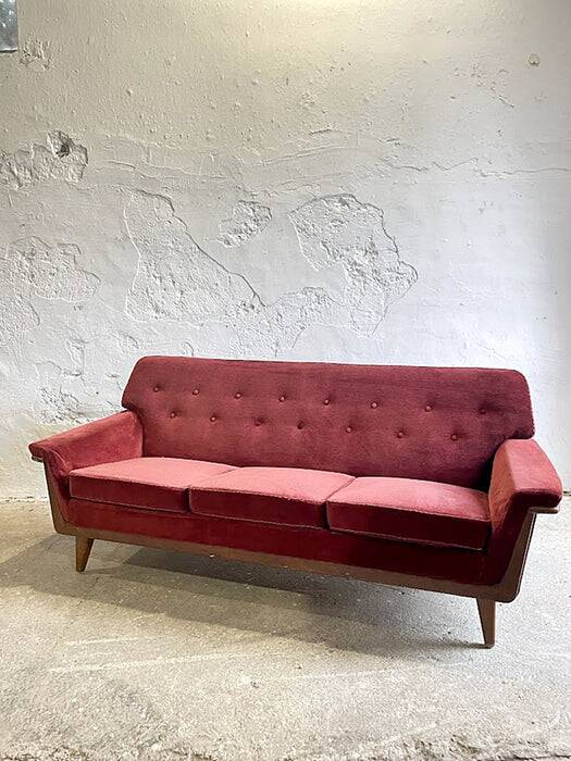 Mid-century modern three-seater velvet sofa, Swedish 1950s–1960s