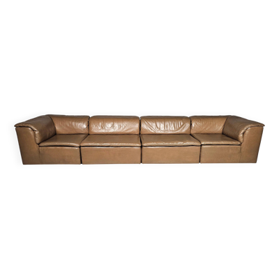 Canapé ''Jeep'' modulaire en cuir brun clair par Anita Schmidt pour Durlet, 1970