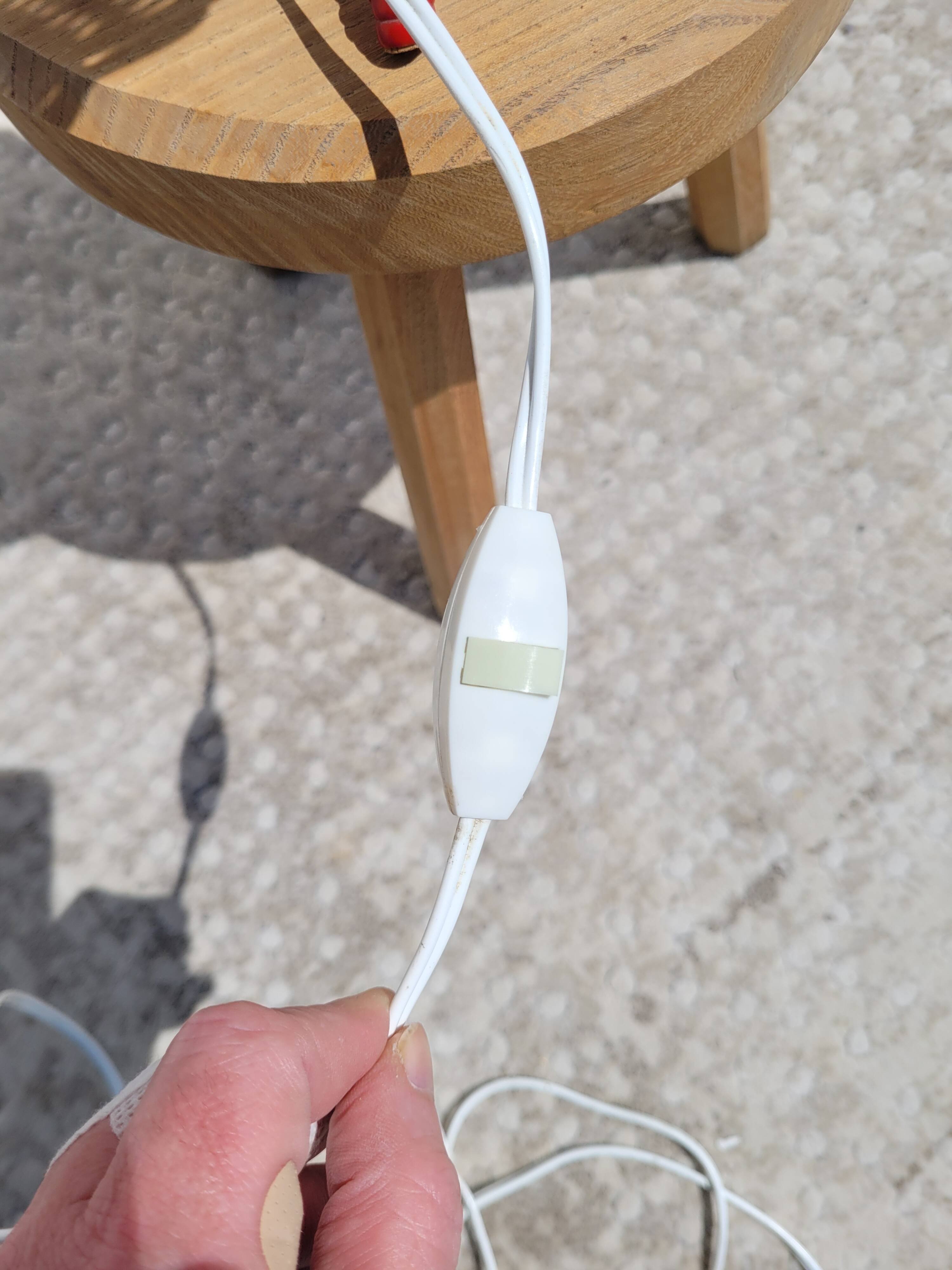 Rattan lamp scoubidou 1960