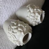 Pair of white vases with shells